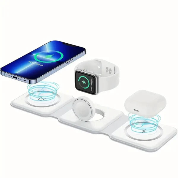 Estación de Carga Inalámbrica Magnética Plegable 3 en 1
